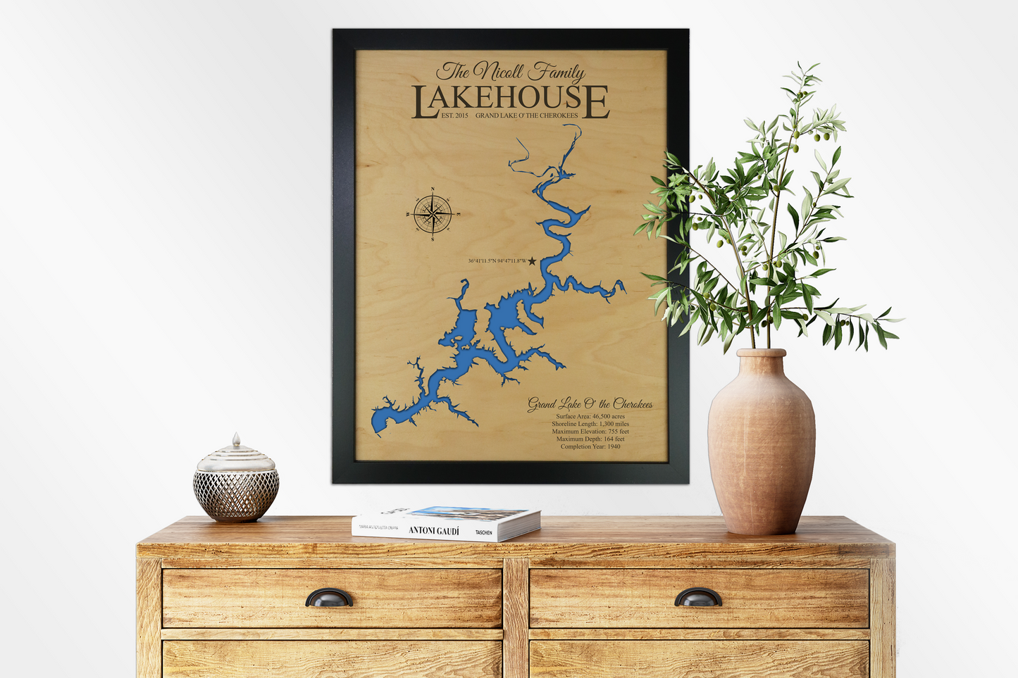 lake-house-wall-art-lake-house-decor-personalized-lake-house-sign-gifts-any-lake - Notting Hill Designs - Custom Wood Maps