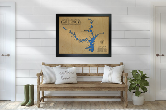 Lake Cumberland, Kentucky - Notting Hill Designs - Custom Wood Maps