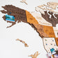 3D Wood World Wall Map Gift